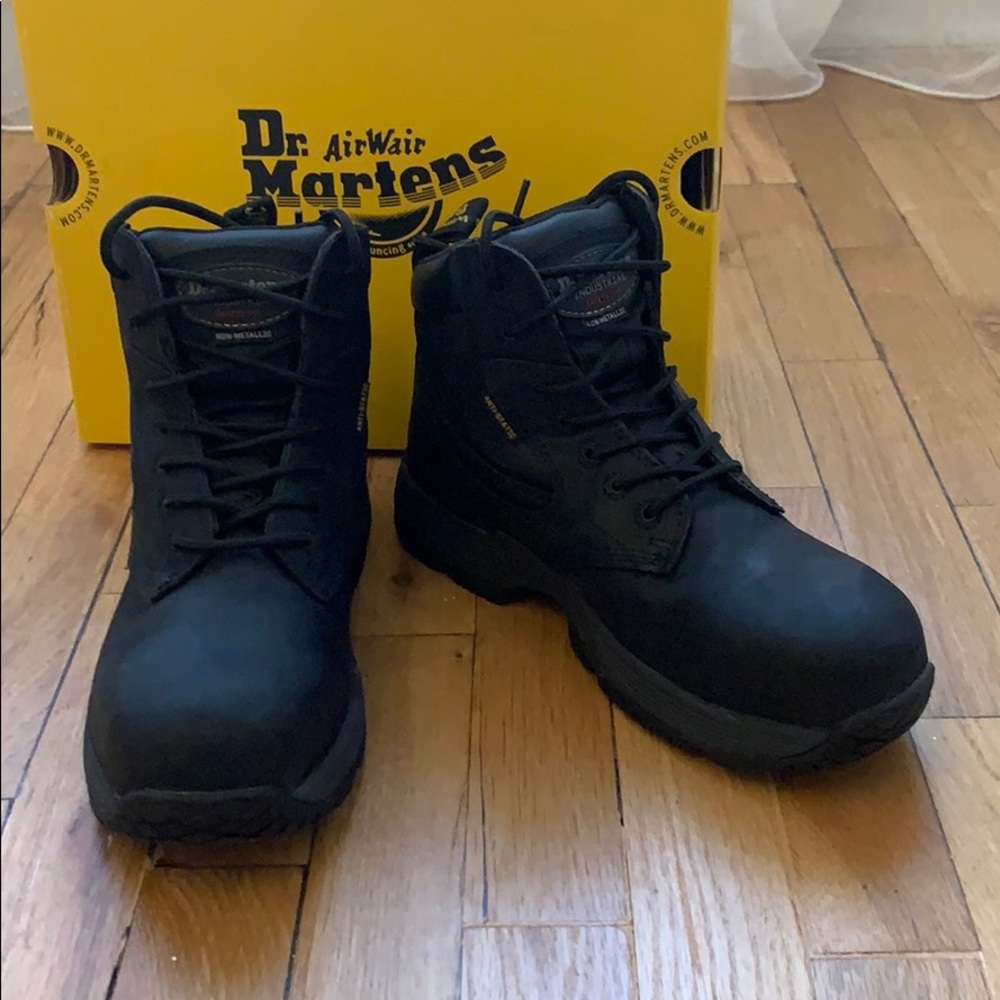 Dr. Martens black construction boots